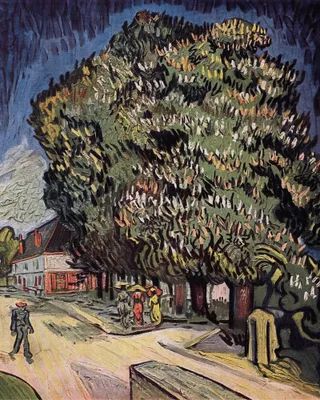 Obrázok produktu pre Vincent Van Gogh Art Print Obraz - Kvitnúce gaštany, 1890 (50 x 40 cm)