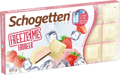 Produktbild von Schogetten Freeze me Erdbeere Weiße Schokolade mit Erdbeercreme 100g