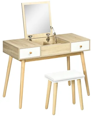 Immagine prodotto di Tavolo da trucco - Comodino da trucco - Tavolino da trucco - Specchiera - Scrivania da trucco - Design scandinavo