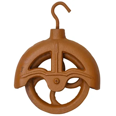 Produktbild von Flaschenzug Umlenkrolle Riemenscheibe Eisen Rost Werkzeug Antik-Stil 17cm
