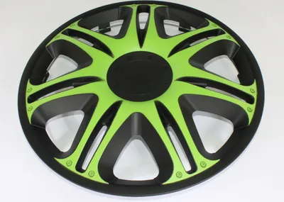 Produktbild von SET Radkappen Radzierblenden 4er Satz 16 NASCAR GREEN-BLACK