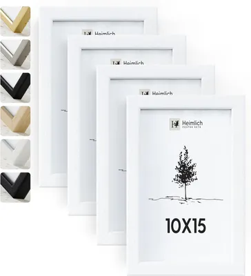 Produktbild von Bilderrahmen Set 4 Stück Ästhetisch Holz Weiß 10x15 cm