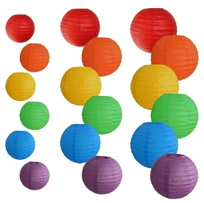 Immagine prodotto di Solidchoice - Set di 18 lanterne di carta colorate per decorazioni