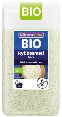 RYŻ BASMATI BIAŁY BEZGLUTENOWY BIO 500 g - NATURAVENA