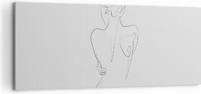 Produktbild von Bild auf Leinwand - Leinwandbild - Einteilig - Körper Frau Zeichnung - 100x40cm - Wand Bild - Wanddeko - Wandbilder - Leinwanddruck - Bilder - Wanddekoration - Leinwand bilder - AB100x40-4651