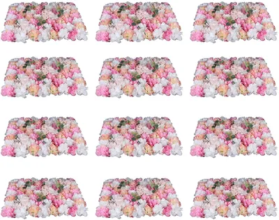 Image de 12x mur de fleurs artificielles roses mur de fleurs artificielles décor de jardin de mariage