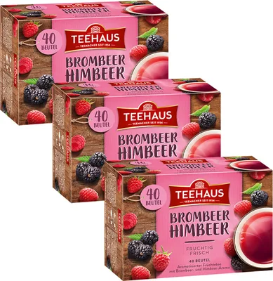 Produktbild von Teehaus Brombeer Himbeer Früchtetee fruchtig frisch 90g 3er Pack