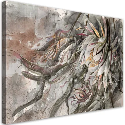 Produktbild von Leinwandbild Blume der Königin der Nacht 120x80 Feeby Beige bild für die wand bereit zum aufhängen