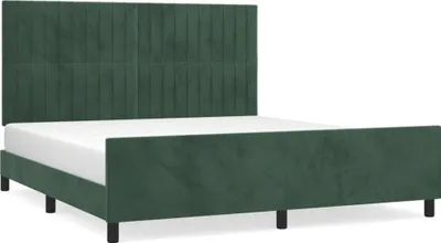 Produktbild von vidaXL Bettgestell mit Kopfteil Dunkelgrün 180x200 cm Samt