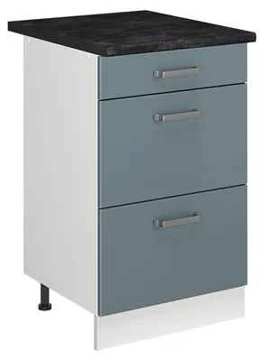 Produktbild von Küchenunterschrank Vicco R-Line Blau-Grau/Weiß 50 cm Arbeitsplatte Anthrazit, Model 69747