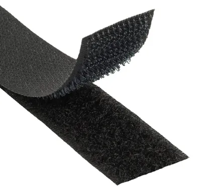 Productafbeelding van Zelfklevende band voor het naaien | Set met haakzijde en vlieszijde | Zwart, 20 mm x 25 meter