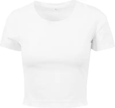 Image de Build Your Brand BY042 | Tee Cropped Femme / Jersey simple / Coupe courte - Couleur : Blanc - Taille : XL