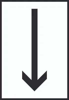 Produktbild von Richtungspfeil runter Schild hochkant schwarz weiss Pfeil A0 Rückseite selbstklebend