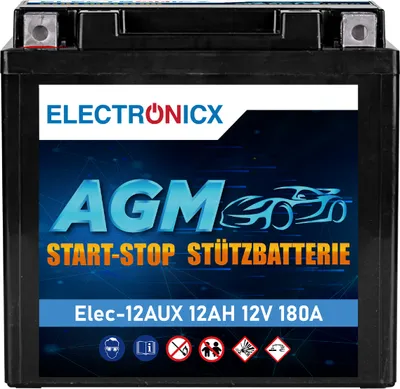 Immagine prodotto di Batteria AGM Premium 12 V 12 Ah | Sostituzione per A000982700, A2115410001 | Batteria di riserva per Mercedes, BMW, Rolls Royce ▶ Premium  Batteria AGM a manutenzione zero 12 V