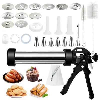 Gebäckpresse Edelstahl – Spritzgebäckmaschine & Churros-Set