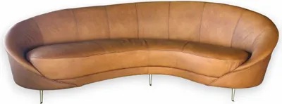 Produktbild von Casa Padrino Luxus Leder Sofa Hellbraun / Messing 230 cm - Leder Wohnzimmer Möbel