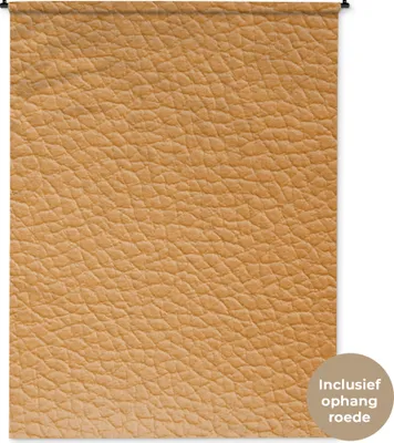 Produktbild von MuchoWow® Wandteppich Wandbehang Leder - Strukturiert - Leder-Optik - Orange 150x200 cm Tapisserie Dekoration Wandtuch - Wandaufhängung - Moderner