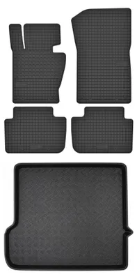 Produktbild von Gummimatten + Kofferraumwanne für BMW X3 E83 2003-2010 (SUV, Standard-Kofferraum) – Schwarz, passgenau – Wielganizator