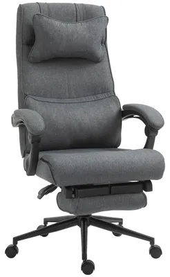 Immagine prodotto di Sedia da Ufficio Ergonomica ad Altezza Regolabile con Braccioli e Poggiapiedi, 66x70x115-123 cm, Grigia