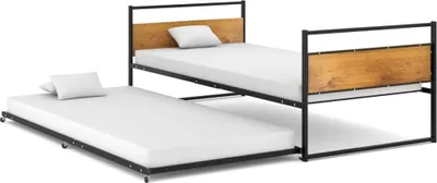 Obrázek produktu pro vidaXL Výsuvná postel Black Metal 90x200 cm