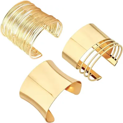 Produktbild von Armbänder für Damen, 3er-Set, goldfarben, für Alltag, verstellbar