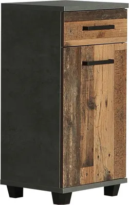 Produktbild von Beistellkommode 1-trg VERIS von Forte Beton dunkelgrau / Old-Wood Vintage