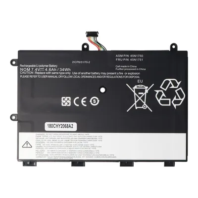 Zdjęcie produktu dla Akumulator Akku do Lenovo ThinkPad Yoga 11e, 45N1751, litowo-polimerowy, 7,4 V, 4600 mAh, 34,0 Wh, wbudowany