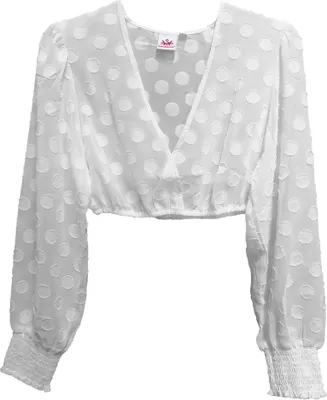 Produktbild von Dirndlbluse Fest | Langarm-Bluse aus Spitze, Farbe:Weiß, Größe:46/3XL