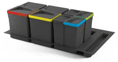 Image de Kit de poubelles à base Recycle pour tiroir de module 900 mm 15L, 7L, 7L
