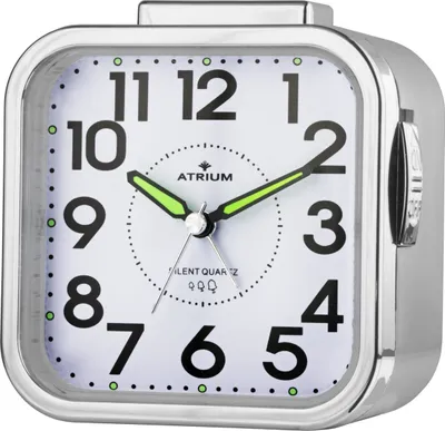 Image de ATRIUM Réveil analogique à quartz pour seniors argenté A530-19 sans tic-tac grands chiffres