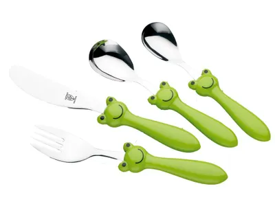 Produktbild von Justinus 110-190 FROG SET 2*SPOON 1*FORK 1*KNIFE Baby-Besteck-Set