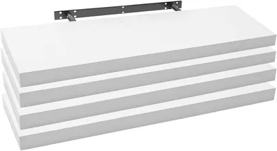 Produktbild von 4-teiliges Set Wandregale MDF-Holz | Weiß | 80x22,9x3,8 cm