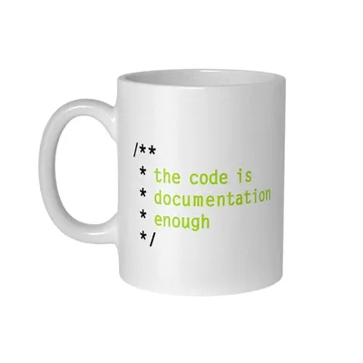 Produktbild von The Code Is Documentation Enough Tasse