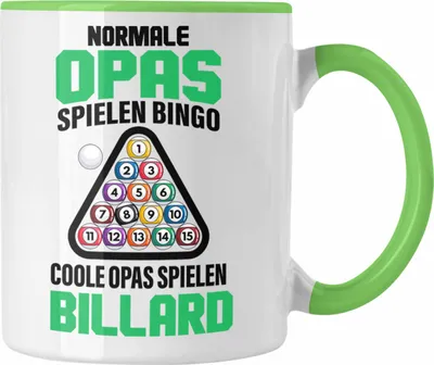 Produktbild von Trendation - Billard Opa Tasse Geschenk Billardspieler Geschenkidee Kaffeetasse Pool (Grün)
