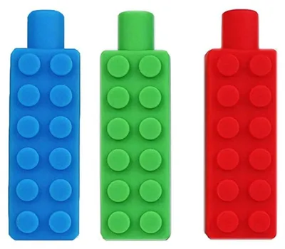 Produktbild von 3er-Pack Silikon-Stiftaufsätze, sensorisches Spielzeug für Kinder mit Autismus, Angstzuständen, Beißring, Kaustift