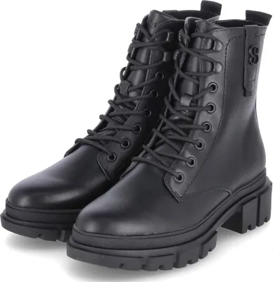 Produktbild von s.Oliver Damen Stiefelette Combat Boot Plateau Profilsohle 5-25214-41, Größe:40 EU, Farbe:Schwarz