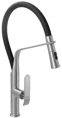 Immagine prodotto di Rubinetto Da Cucina Rea Castor Nero, Acciaio Spazzolato