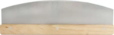 Produktbild von Intirilife Profi Pizzaschneider in Braun Wiegemesser mit Edelstahlklinge - 35.3 x 10.8 x 2 cm - Großes Pizzamesser Kräutermesser mit Klingenschutz