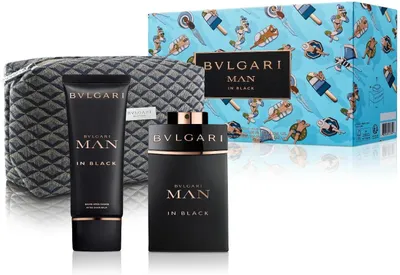 Produktbild von Bvlgari Man in Black Eau de Parfum 100 ml und After Shave Balsam 100 ml mit Tasche