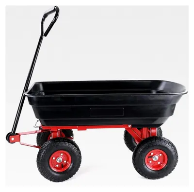 Produktbild von Transportwagen Gartenwagen Schubkarre Handwagen mit Kippfunktion 250 kg Schwarz Rot