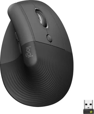 Produktbild von Logitech Lift for Business, rechts, Vertikale Ausführung, Optisch, RF Wireless + Bluetooth, 4000 DPI, Graphit