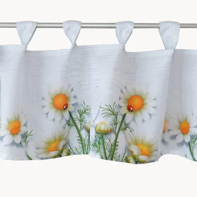 Produktbild von Gardine mit Druck mit Kamillenblüten Scheibengardine 30 x 120 cm