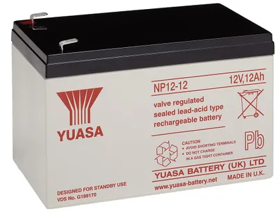 Zdjęcie produktu dla Yuasa NP12-12, Ołowiany (VRLA), 12 V, 1 szt., Czarny, Biały, 5 lat(a), 20 h