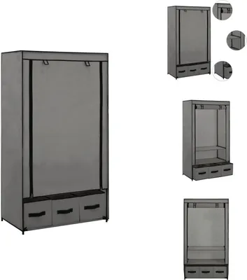 Produktbild von vidaXL Kleiderschrank Grau 87 x 49 x 159 cm Stoff -  Kleiderschränke