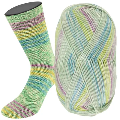 Produktbild von Lana Grossa - Meilenweit 100g Merino Extrafine Luna 4112 mint blassgrün limette blau