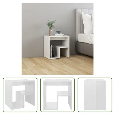 Produktbild von The Living Store Nachttisch Hochglanz-Weiß 40x30x40 cm Holzwerkstoff