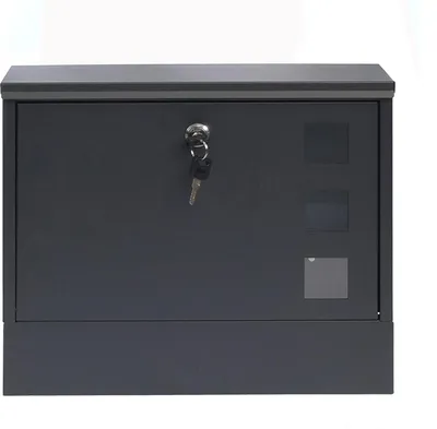 Produktbild von Briefkasten Amin Schwarz modern mit Zeitungsfach