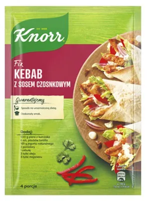 Zdjęcie produktu dla KNORR Fix kebab z sosem czosnkowym 40 g