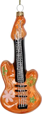 Produktbild von Christbaumschmuck Glas 14,9cm Gitarre Figur Orange