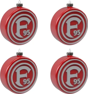 Produktbild von Fortuna Düsseldorf Weihnachtskugel Christbaumkugel Logo 4er-Set